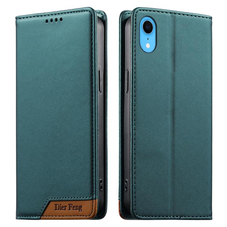 Dierfeng Splicing Strong Magnetic RFID Vegan Leather Phone Case, For iPhone 11 Pro Max, For iPhone 11, For iPhone 11 Pro, For iPhone X / XS, For iPhone XR, For iPhone XS Max, For iPhone 8 Plus / 7 Plus