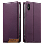 Dierfeng Splicing Strong Magnetic RFID Vegan Leather Phone Case, For iPhone 11 Pro Max, For iPhone 11, For iPhone 11 Pro, For iPhone X / XS, For iPhone XR, For iPhone XS Max, For iPhone 8 Plus / 7 Plus