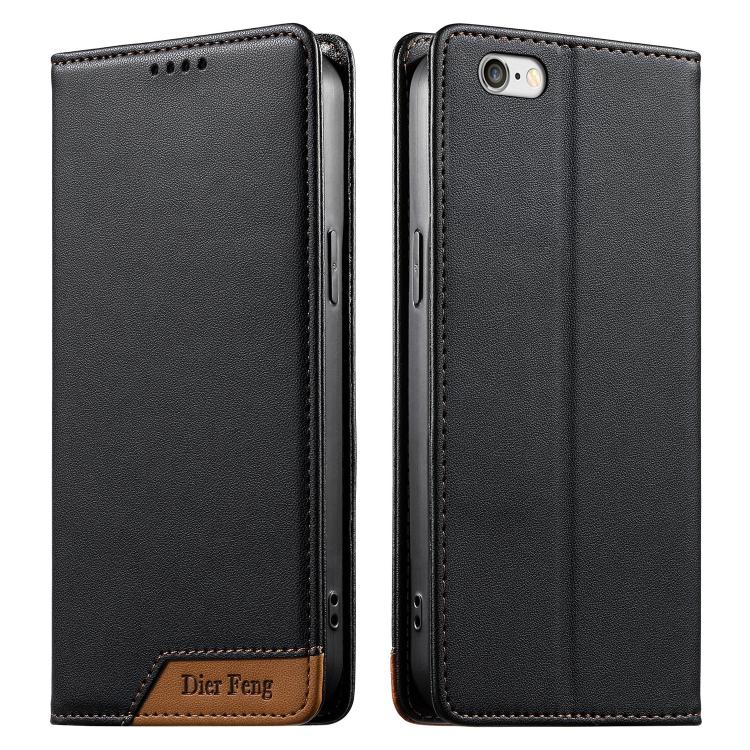 Dierfeng Splicing Strong Magnetic RFID Vegan Leather Phone Case, For iPhone 11 Pro Max, For iPhone 11, For iPhone 11 Pro, For iPhone X / XS, For iPhone XR, For iPhone XS Max, For iPhone 8 Plus / 7 Plus