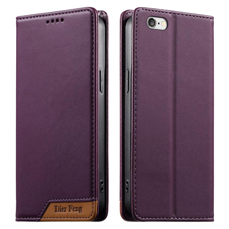 Dierfeng Splicing Strong Magnetic RFID Vegan Leather Phone Case, For iPhone 11 Pro Max, For iPhone 11, For iPhone 11 Pro, For iPhone X / XS, For iPhone XR, For iPhone XS Max, For iPhone 8 Plus / 7 Plus