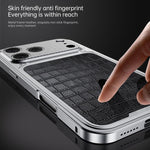 Luxury Leather-Texture Magnetic Metal Phone Case with Spring Buckle, For iPhone 17 Pro Max, For iPhone 17 Pro