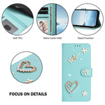 ZS01 Double-Layer Heart Floral Vegan Leather Phone Case with Wrist Strap, For iPhone 15, For iPhone 14 Plus, For iPhone 14 / 13, For iPhone 14 Pro, For iPhone 14 Pro Max, For iPhone 13 Pro Max