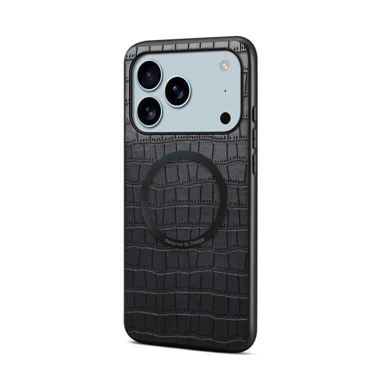 Denior A09 Crocodile Texture PU Vegan Leather Magnetic Phone Case, For iPhone 17 Pro Max, For iPhone 17 Pro