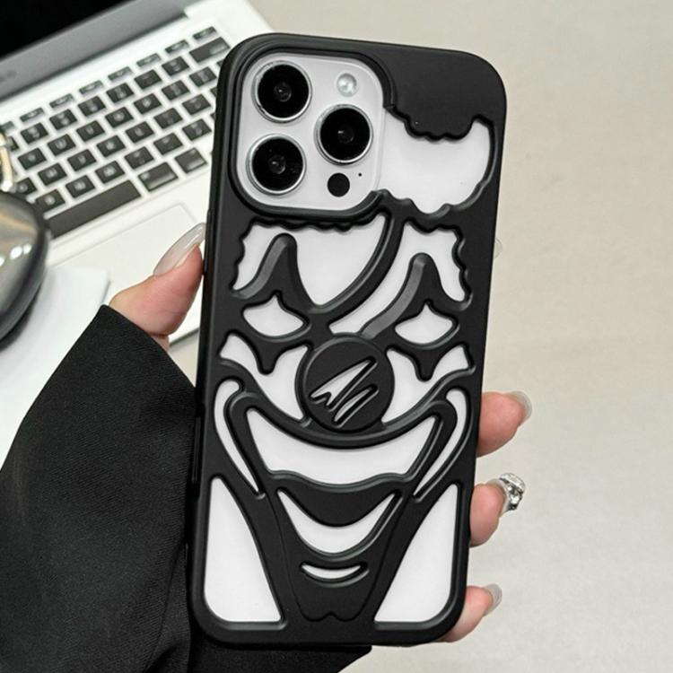Oil Spraying Hollow Out Clown Heat Dissipation TPU Phone Case, For iPhone 17 Pro Max, For iPhone 17 Pro, For iPhone 17, For iPhone 16 Pro Max, For iPhone 16 Pro, For iPhone 16