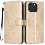 Sunflower Embossed Vegan Leather Phone Case with Small Black Rope, For iPhone 18 Pro, For iPhone 18 Pro Max, For iPhone 16e / 17e, For iPhone 17 Pro Max, For iPhone 17 Pro, For iPhone 17, For iPhone Air, For iPhone 16 Pro Max