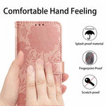 Sunflower Embossed Vegan Leather Phone Case with Small Black Rope, For iPhone 14 Pro Max, For iPhone 13 Pro Max, For iPhone 13 Pro, For iPhone 13, For iPhone 12 / 12 Pro, For iPhone 12 Pro Max, For iPhone 11 Pro Max, For iPhone 11