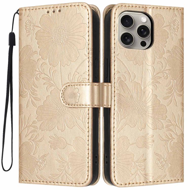 Sunflower Embossed Vegan Leather Phone Case with Small Black Rope, For iPhone 14 Pro Max, For iPhone 13 Pro Max, For iPhone 13 Pro, For iPhone 13, For iPhone 12 / 12 Pro, For iPhone 12 Pro Max, For iPhone 11 Pro Max, For iPhone 11