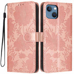 Sunflower Embossed Vegan Leather Phone Case with Small Black Rope, For iPhone 14 Pro Max, For iPhone 13 Pro Max, For iPhone 13 Pro, For iPhone 13, For iPhone 12 / 12 Pro, For iPhone 12 Pro Max, For iPhone 11 Pro Max, For iPhone 11