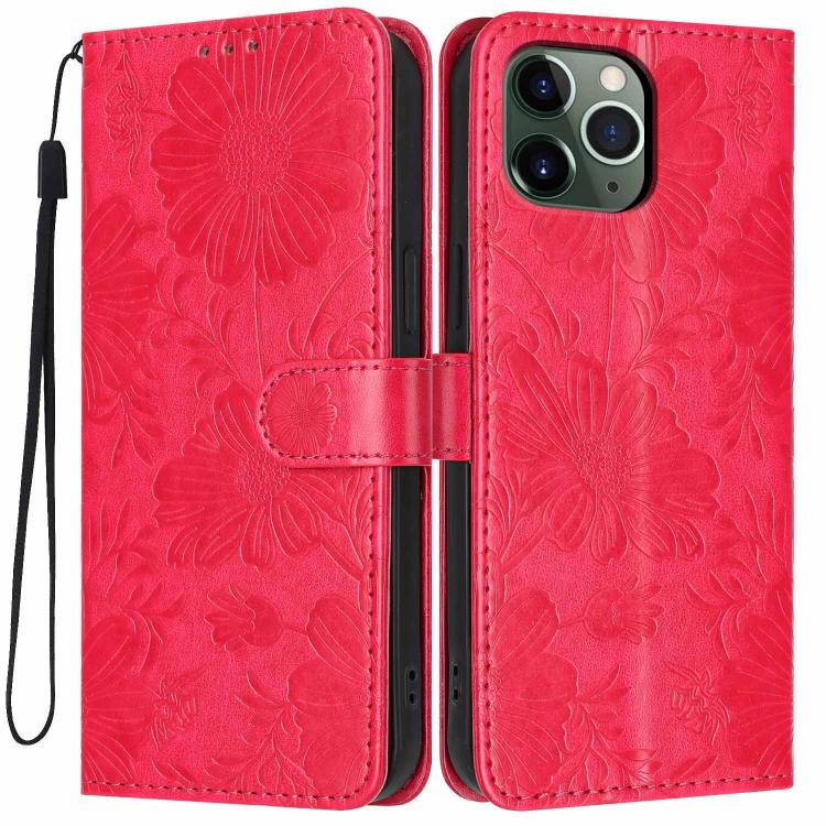 Sunflower Embossed Vegan Leather Phone Case with Small Black Rope, For iPhone 14 Pro Max, For iPhone 13 Pro Max, For iPhone 13 Pro, For iPhone 13, For iPhone 12 / 12 Pro, For iPhone 12 Pro Max, For iPhone 11 Pro Max, For iPhone 11