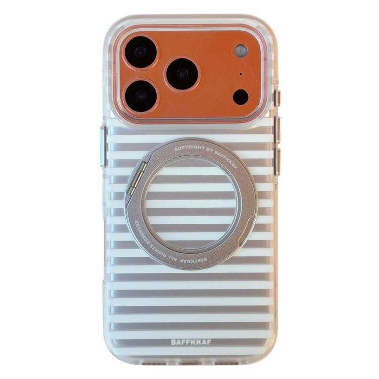 BAFFKKAF Frosted Stripes 360 Holder Airbag Double-Sided IMD Magnetic Phone Case, For iPhone 17 Pro Max, For iPhone 17 Pro, For iPhone 17, For iPhone 16 Pro Max, For iPhone 16 Pro, For iPhone 16, For iPhone 15 Pro Max, For iPhone 15 Pro, For iPhone 15