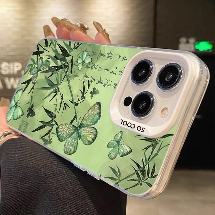 Butterfly Pattern Silver Plating PC Hybrid TPU Phone Case, For iPhone 15, For iPhone 14 Plus, For iPhone 14, For iPhone 14 Pro, For iPhone 14 Pro Max, For iPhone SE 2022 / SE 2020