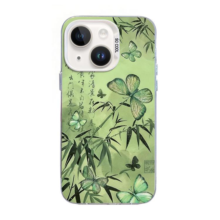Butterfly Pattern Silver Plating PC Hybrid TPU Phone Case, For iPhone 15, For iPhone 14 Plus, For iPhone 14, For iPhone 14 Pro, For iPhone 14 Pro Max, For iPhone SE 2022 / SE 2020