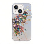 Butterfly Pattern Silver Plating PC Hybrid TPU Phone Case, For iPhone 15, For iPhone 14 Plus, For iPhone 14, For iPhone 14 Pro, For iPhone 14 Pro Max, For iPhone SE 2022 / SE 2020