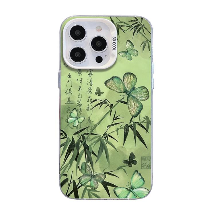 Butterfly Pattern Silver Plating PC Hybrid TPU Phone Case, For iPhone 15, For iPhone 14 Plus, For iPhone 14, For iPhone 14 Pro, For iPhone 14 Pro Max, For iPhone SE 2022 / SE 2020