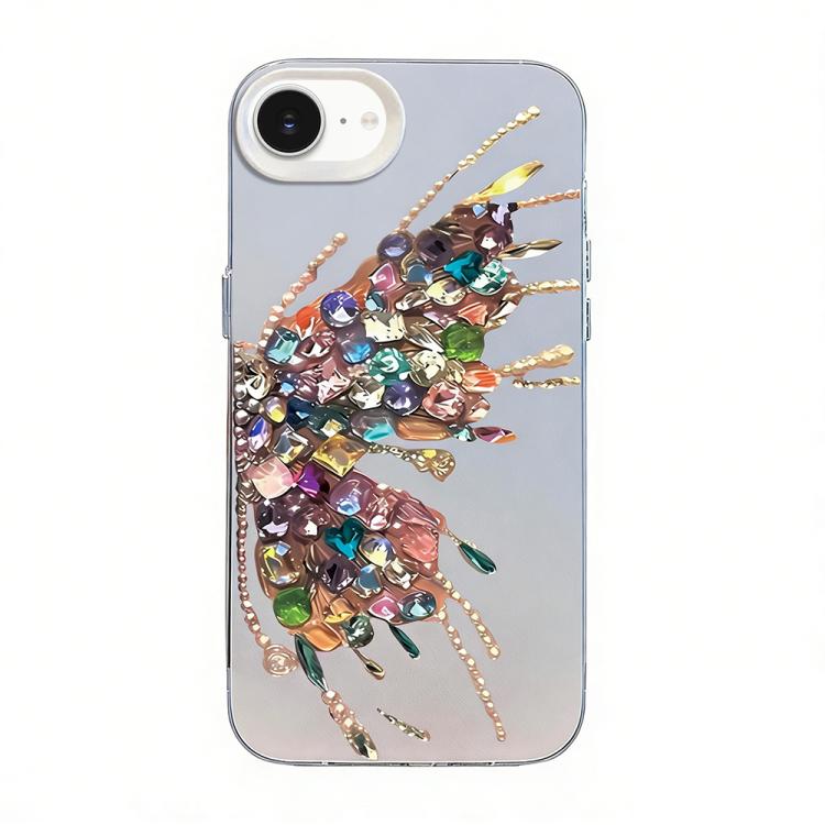 Butterfly Pattern Silver Plating PC Hybrid TPU Phone Case, For iPhone 15, For iPhone 14 Plus, For iPhone 14, For iPhone 14 Pro, For iPhone 14 Pro Max, For iPhone SE 2022 / SE 2020