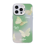 Butterfly Pattern Silver Plating PC Hybrid TPU Phone Case, For iPhone 13 Pro Max, For iPhone 13 Pro, For iPhone 13, For iPhone 13 mini, For iPhone 12 Pro Max, For iPhone 12 Pro