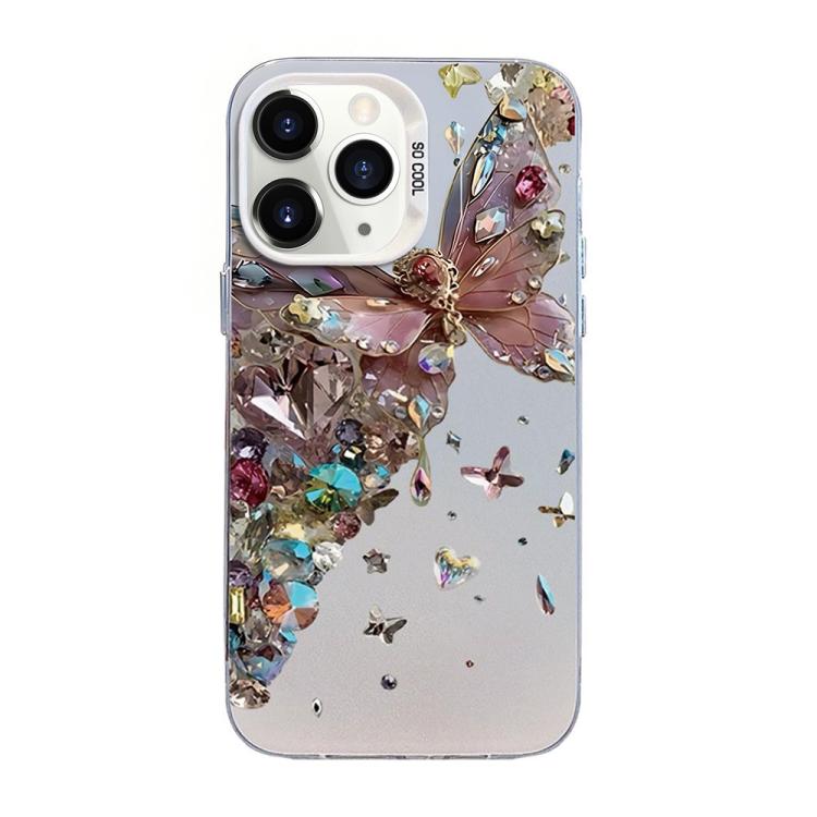 Butterfly Pattern Silver Plating PC Hybrid TPU Phone Case, For iPhone 12 mini, For iPhone 11 Pro Max, For iPhone 11, For iPhone 11 Pro, For iPhone XS / X, For iPhone XR