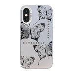 Butterfly Pattern Silver Plating PC Hybrid TPU Phone Case, For iPhone 12 mini, For iPhone 11 Pro Max, For iPhone 11, For iPhone 11 Pro, For iPhone XS / X, For iPhone XR