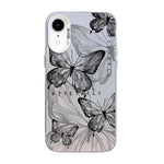 Butterfly Pattern Silver Plating PC Hybrid TPU Phone Case, For iPhone 12 mini, For iPhone 11 Pro Max, For iPhone 11, For iPhone 11 Pro, For iPhone XS / X, For iPhone XR