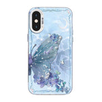 Butterfly Pattern Silver Plating PC Hybrid TPU Phone Case, For iPhone XS Max, For iPhone 8 Plus / 7 Plus