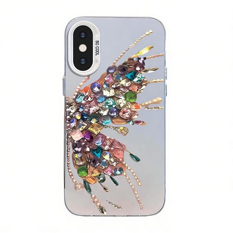 Butterfly Pattern Silver Plating PC Hybrid TPU Phone Case, For iPhone XS Max, For iPhone 8 Plus / 7 Plus