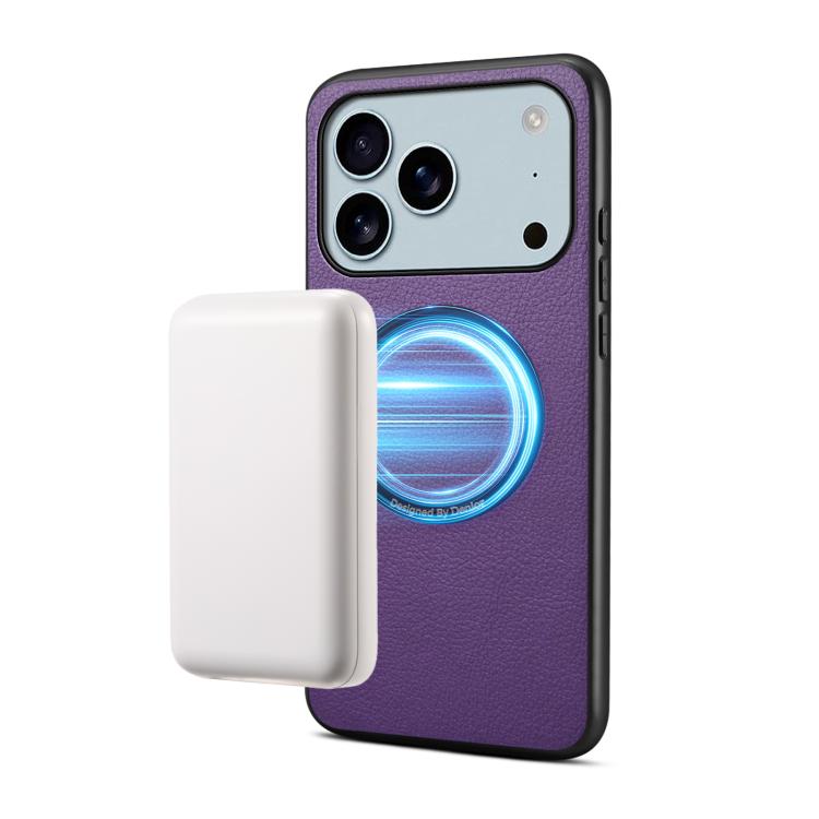 Denior A08 PU Vegan Leather Calfskin Texture Magnetic Phone Case, For iPhone 17 Pro Max, For iPhone 17 Pro, For iPhone 17, For iPhone Air
