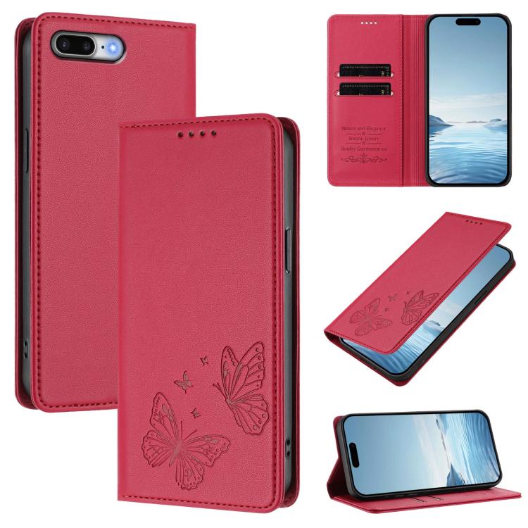 Strong Magnetic Dual Butterfly RFID Vegan Leather Phone Case, For iPhone X / XS, For iPhone XR, For iPhone XS Max, For iPhone 8 Plus / 7 Plus