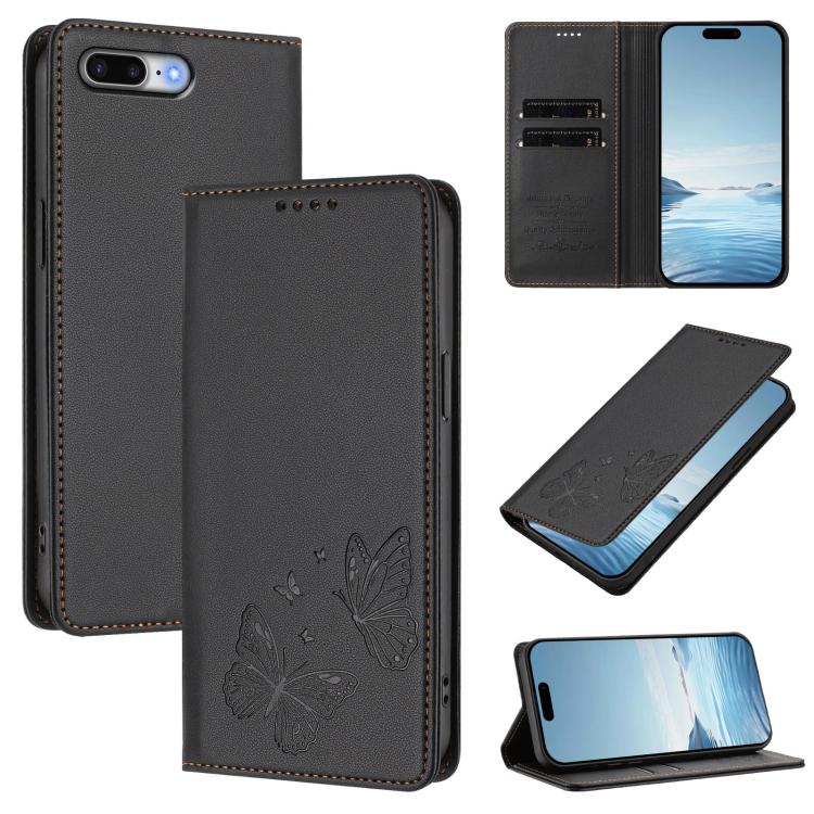 Strong Magnetic Dual Butterfly RFID Vegan Leather Phone Case, For iPhone X / XS, For iPhone XR, For iPhone XS Max, For iPhone 8 Plus / 7 Plus