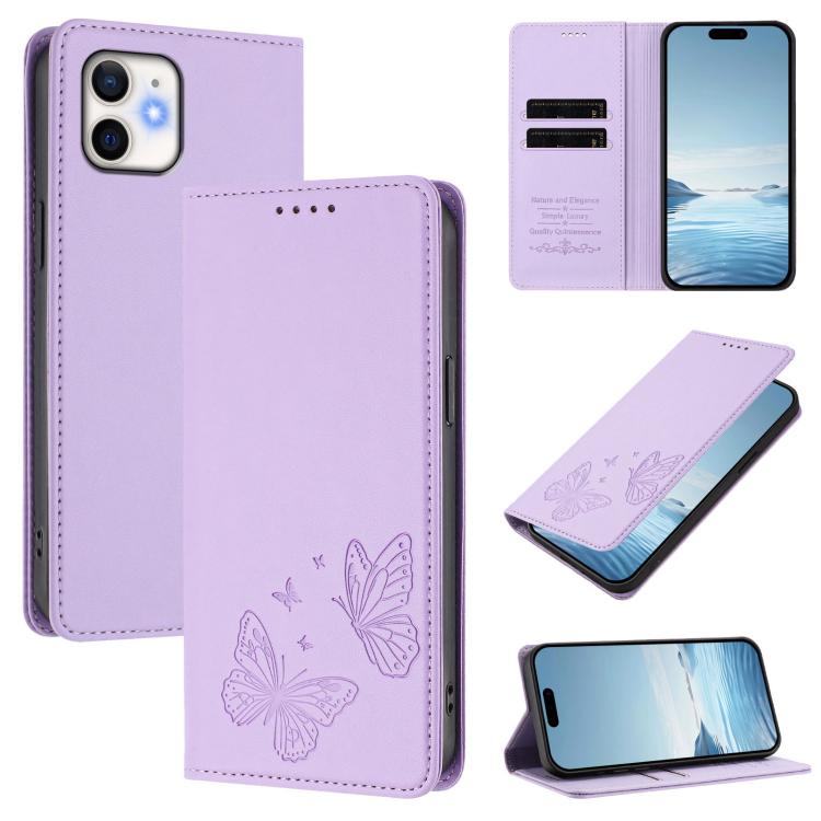 Strong Magnetic Dual Butterfly RFID Vegan Leather Phone Case, For iPhone 12 Pro Max, For iPhone 11 Pro Max, For iPhone 11, For iPhone 11 Pro