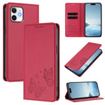 Strong Magnetic Dual Butterfly RFID Vegan Leather Phone Case, For iPhone 14 Pro Max, For iPhone 13 Pro Max, For iPhone 13 Pro, For iPhone 12 / 12 Pro