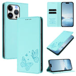 Strong Magnetic Dual Butterfly RFID Vegan Leather Phone Case, For iPhone Air, For iPhone 16 Pro Max, For iPhone 16 Pro, For iPhone 16 Plus