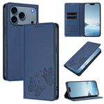 Strong Magnetic Dual Butterfly RFID Vegan Leather Phone Case, For iPhone 17e / 16e, For iPhone 17 Pro Max, For iPhone 17 Pro, For iPhone 17