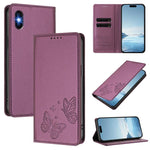 Strong Magnetic Dual Butterfly RFID Vegan Leather Phone Case, For iPhone X / XS, For iPhone XR, For iPhone XS Max, For iPhone 8 Plus / 7 Plus
