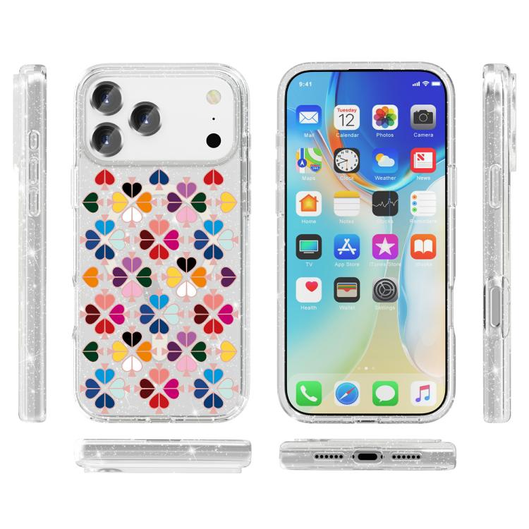 Glittering Crystal Red Heart Pattern Magnetic Phone Case, For iPhone 17 Pro Max, For iPhone 17 Pro