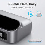 YMX-LCD470W 470W 3xType-C and 2xUSB GaN Smart Digital Display Multi-Function Charger with Type-C Retractable Cable, AU Plug, EU Plug, UK Plug, US Plug