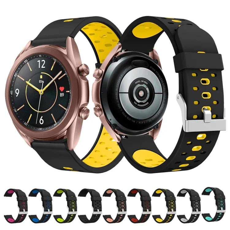 For Samsung Galaxy Watch 3 41mm Three Row Holes Silicone Replacement Strap Watchband, For Samsung Galaxy Watch 3 41mm