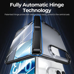 Integrated Shell And Flim Translucent Spring Hinge Holder Phone Case, For iPhone Duo