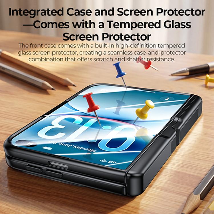 Intergrated Shell And Flim Translucent Spring Hinge Holder Magnetic Phone Case, For iPhone Duo