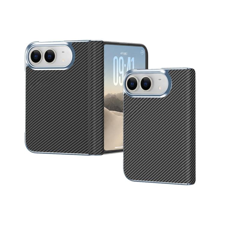 Electroplated Carbon Fiber Pattern Folding Phone Case with Hinge, For iPhone Duo