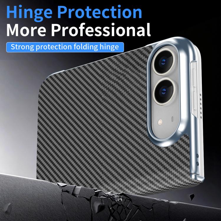 Electroplated Carbon Fiber Pattern Folding Phone Case with Hinge, For iPhone Duo