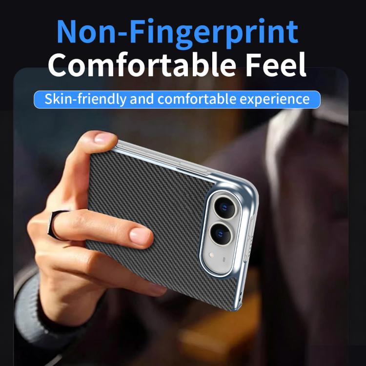 Electroplated Carbon Fiber Pattern Folding Phone Case with Hinge, For iPhone Duo