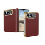 Frosted Leather Hinge Shockproof Phone Case, For iPhone Duo