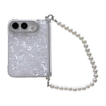 Side Buckle Shell Pattern Phone Case with Beaded Strap, For iPhone Duo