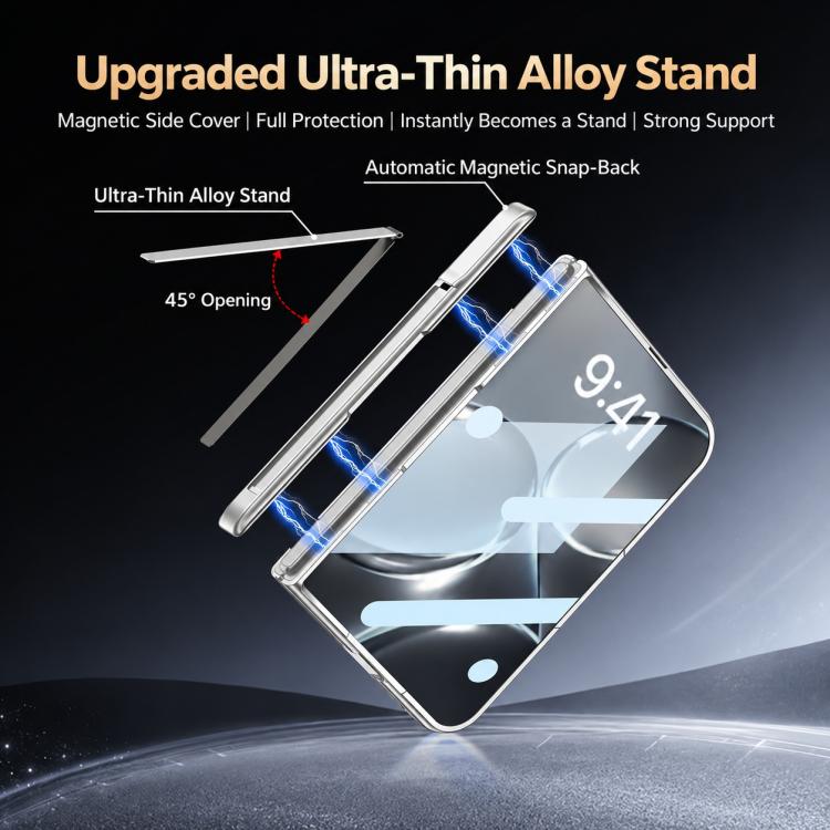 GKK Prism Hinge Full Coverage Side Holder Slim Ring Magnetic Phone CaseCase, For iPhone Duo