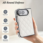 Rhombic Fold Leather Phone Case, For iPhone Duo
