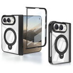 Integrated Phantom Armor Hinge 360 Rotating Holder Magnetic Phone Case, For iPhone Duo