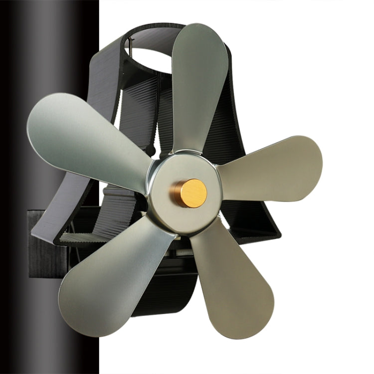 YL-106 5-Blade High Temperature Aluminum Heat Powered Fireplace Stove Fan, YL-106 (Silver), YL-106 (White), YL-106 (Black), YL-106 (Bronze), YL-106 (Grey), YL-106 (Gold), YL-106 (Rose Red)