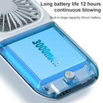 F20 Electroplating Handheld Fan Portable Desktop Folding Mute USB Hanging Neck Fan, F20 (Pink), F20 (Green), F20 (Blue), F20 (White)