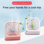 F20 Electroplating Handheld Fan Portable Desktop Folding Mute USB Hanging Neck Fan, F20 (Green), F20 (Blue), F20 (White), F20 (Pink)