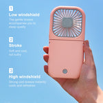 F20 Electroplating Handheld Fan Portable Desktop Folding Mute USB Hanging Neck Fan, F20 (Green), F20 (Blue), F20 (White), F20 (Pink)